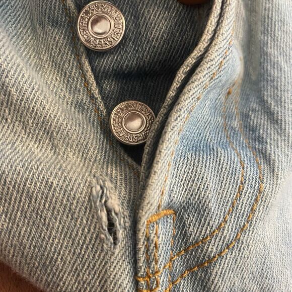 Levis 70s High Slim Straight Jeans Women Size 24 Raw Hem - Picture 4 of 16